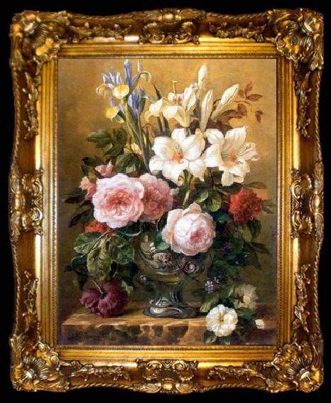 framed  unknow artist Floral, beautiful classical still life of flowers.125, ta009-2